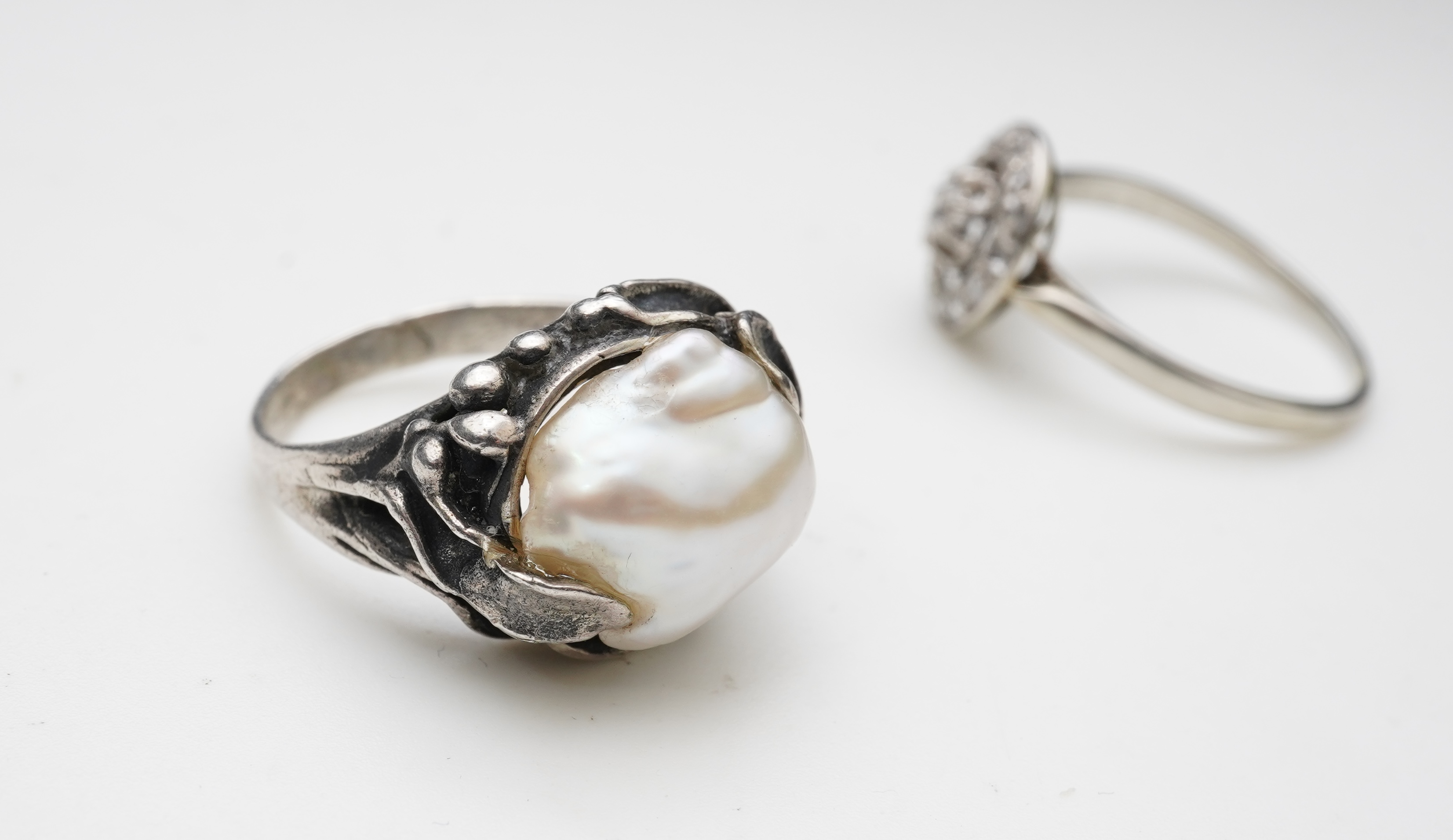 A collection of jewels including a diamond ring, late 19th/early 20th century